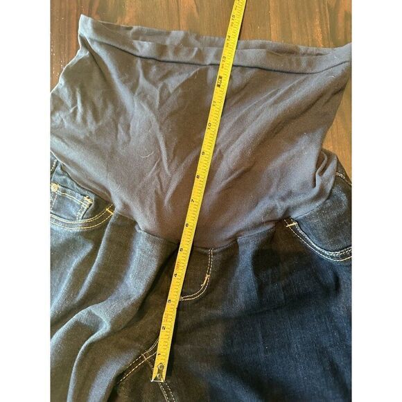 Indigo Blue Maternity Straight Jeans Full Panel Large (31x 28) Dark Blue Denim - Picture 10 of 10